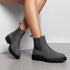 DAMEN SCHLUPFSTIEFEL MIT RUNDER SPITZE UND NIEDRIGEM ABSATZ – BEQUEME STIEFELETTEN
